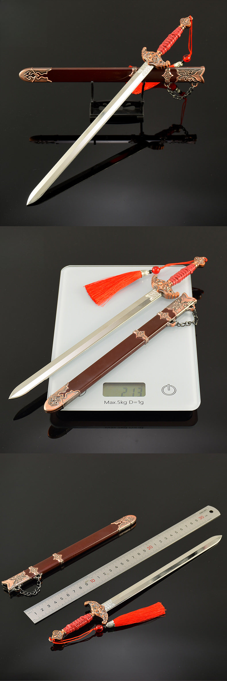 Nakorara NARAKA: BLADEPOINT  ミニチュア　君子剣　30cm　ミニチュア　ダイキャスト製　武器モデル　工芸品　東洋の伝説の世界