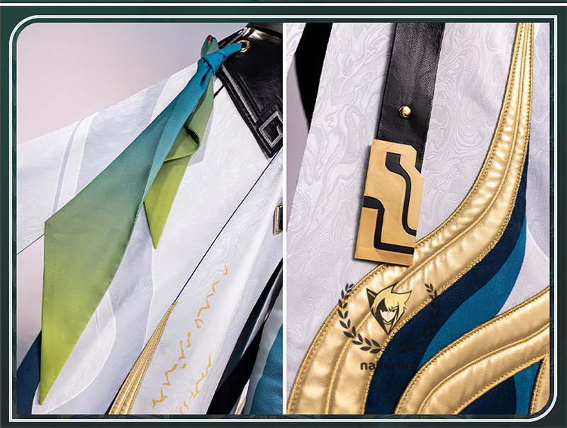 Nakorara 崩壊スターレイル　丹恒　cosplay　衣装　騰荒　金属樹脂製パーツ　コスチューム　Dan Heng　星穹列車　仙舟羅浮　　尻尾+シューズ+ウィッグ追加