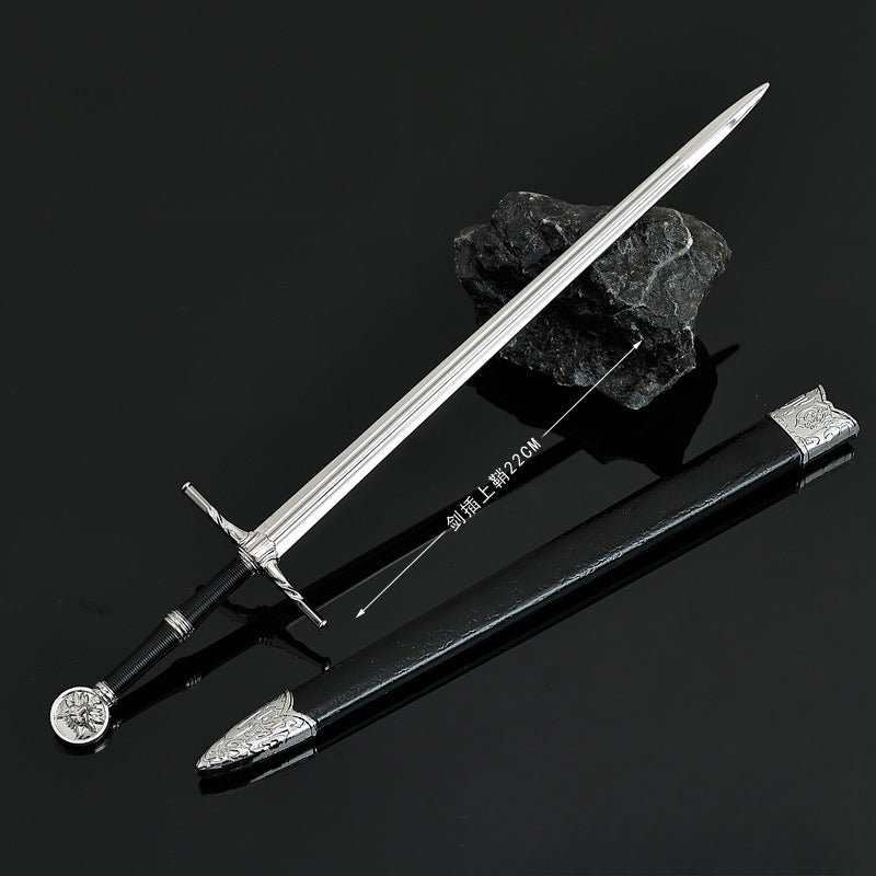 Nakorara ウィッチャー3 ワイルドハント　銀剣　 22cm 　ダイキャスト製　ミニチュア　武器モデル　アクセサリー　萌えグッズ　The Witcher 3: Wild Hunt