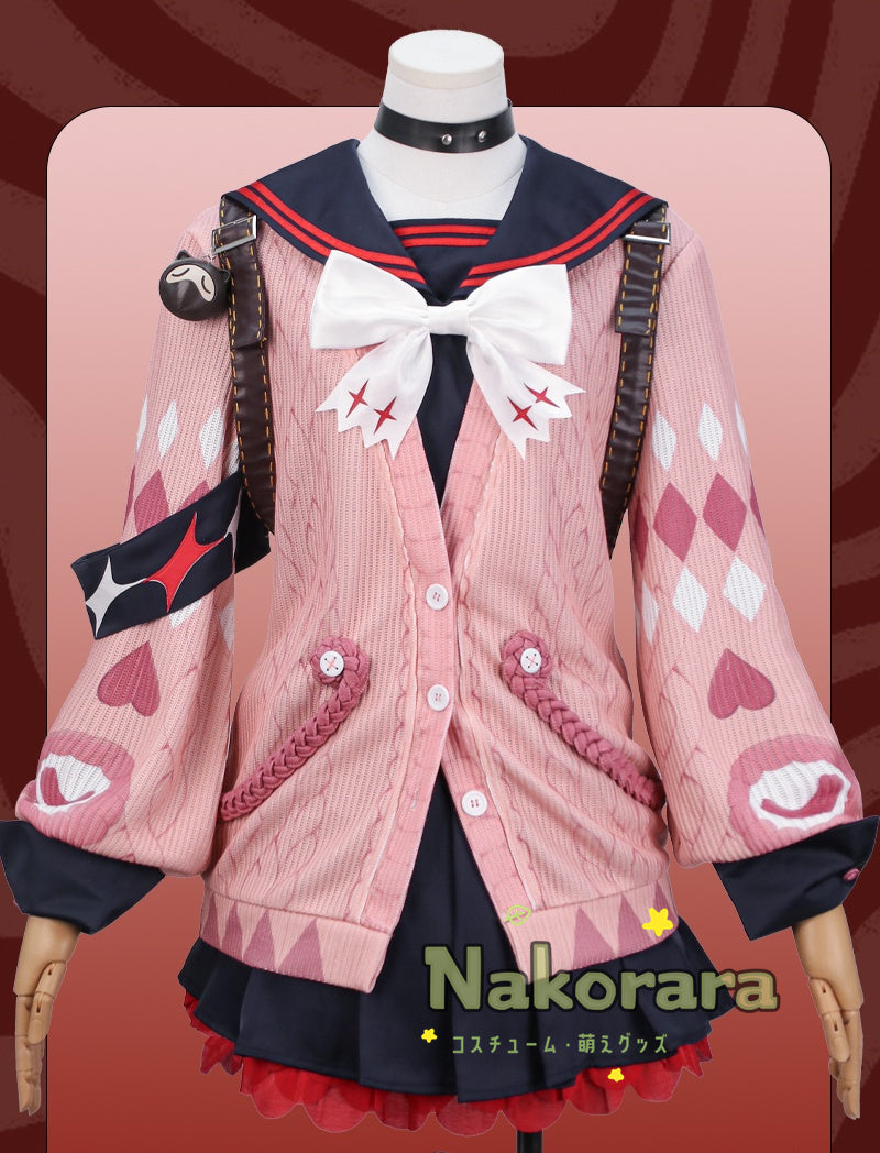 Nakorara　ゼンレスゾーンゼロ　浮波柚葉　コスプレ衣装 怪啖屋　柚葉 セーラー服　鞄＋髪飾りセット　Ukinami Yuzuha　地雷系　狸の尻尾 かまちー追加　イベント　おもちゃ　狸ぬいぐるみ　