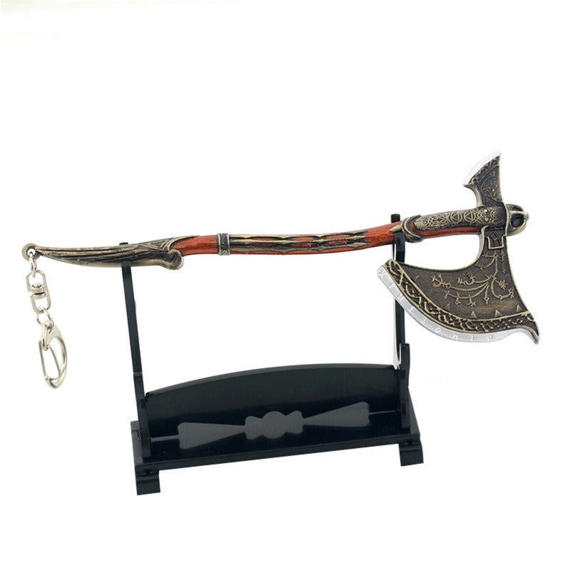 Nakorara ゴッド・オブ・ウォー ラグナロク God of Warシリーズ Kratos 斧  手遊び 16cm ミニ武器 斧 14cm 装備品 合金 塗装済み完成品  東洋剣 武将 インテリア装備品 ゲーム ミニ武器 道具