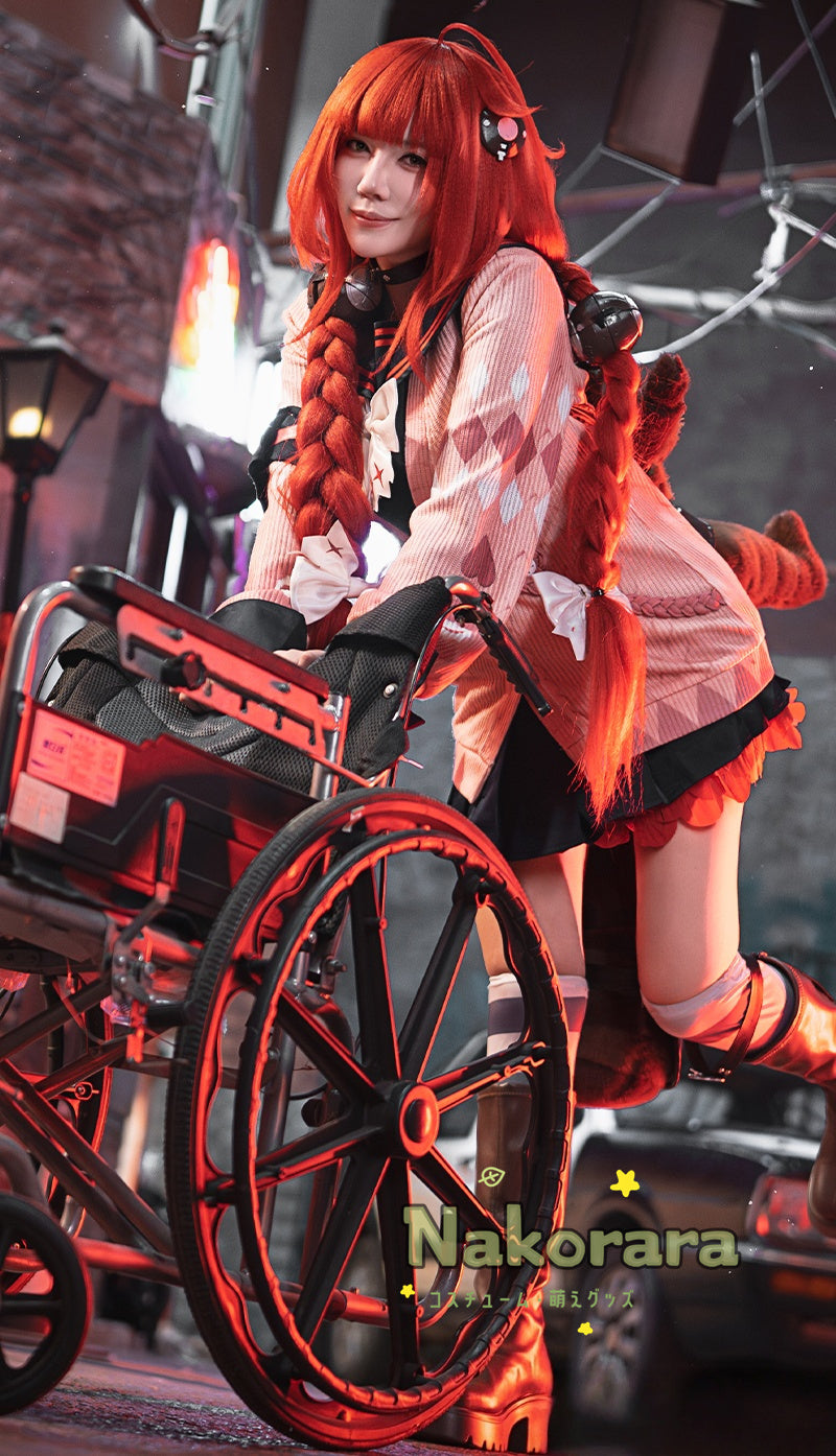 Nakorara　ゼンレスゾーンゼロ　浮波柚葉　コスプレ衣装 怪啖屋　柚葉 セーラー服　鞄＋髪飾りセット　Ukinami Yuzuha　地雷系　狸の尻尾 かまちー追加　イベント　おもちゃ　狸ぬいぐるみ　