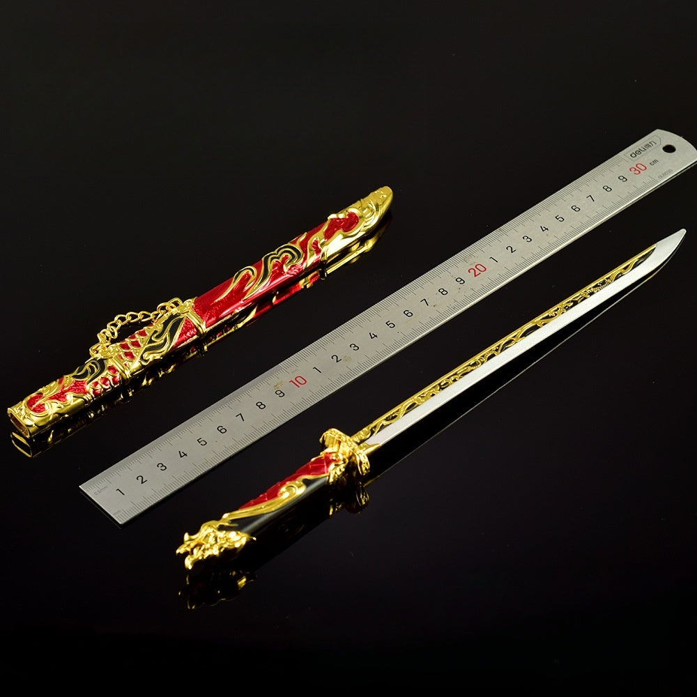 Nakorara　ナラカ：ブレードポイント　ダイキャスト製　万鈞　剣　武者　太玄の刃　サムライ刀　30㎝　武器モデル　NARAKA: BLADEPOINT  　ミニチュア　武器レプリカ　30㎝　装備品　フィギュア　