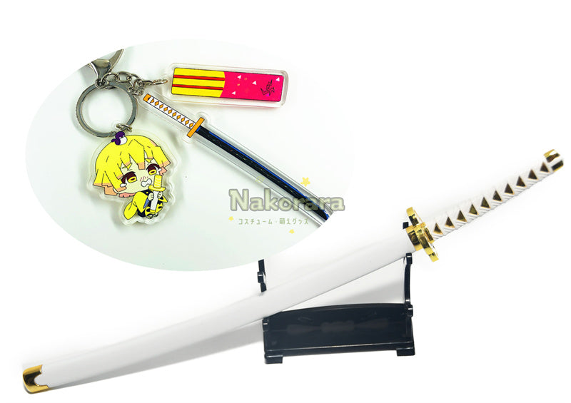 Nakorara　ミニチュア　鬼滅の刃　炭治郎　ヒノカミ神楽　ダイキャスト製　26cm　ミニ日輪刀　合金製　コスプレ　道具　飾り　キーホルダー　プレゼント　刀剣　ハロウィン　おもちゃ
