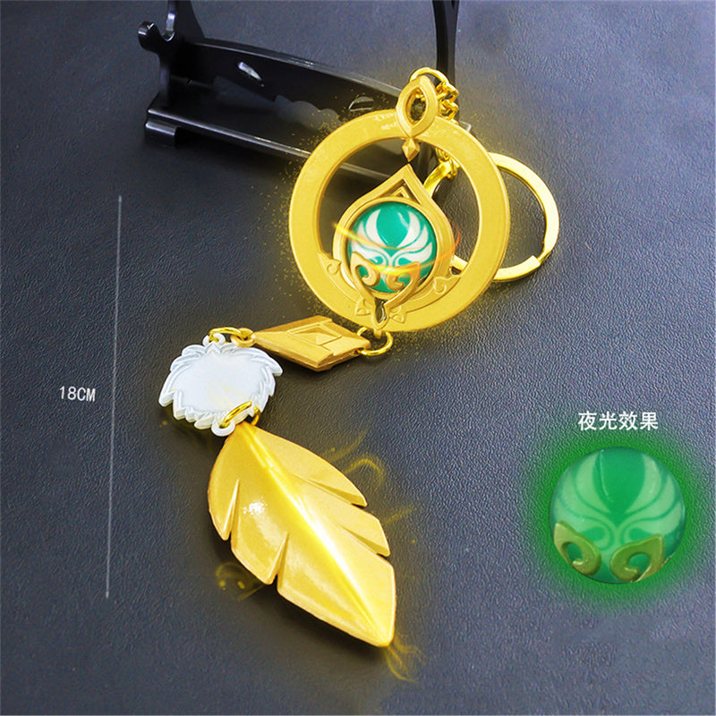  Nakorara　原神（げんしん）八重神子 9cm 神の目 コスプレ小道具 草神の瞳 飾り 雷神の瞳 インテリア装備品 風神の瞳 海灯祭 鞄飾り 岩神の瞳 キーホルダー キーリング Genshin Impact プレゼント 誕生日 合金 ギフト