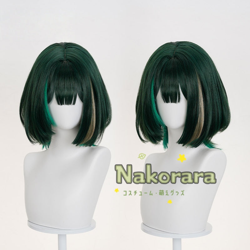 Nakorara 原神 空月の歌 ネフェル ウィッグ　カツラ　コスプレ道具　 36cm　ナド・クライ編 　緑色Nawig001