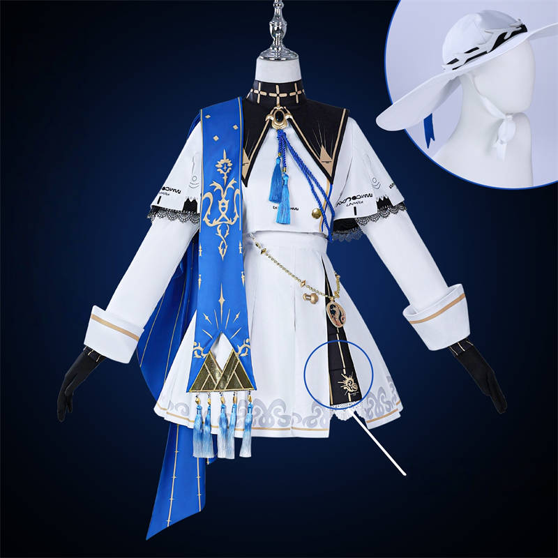 Nakorara　鳴潮 フィービー 帽子付き　コスプレ衣装　洋服風　ウィッグ　シューズ　法杖追加可能