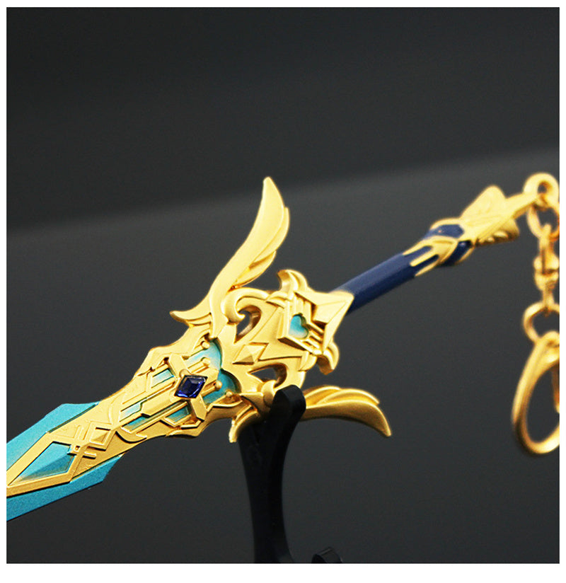 Nakorara　原神　蒼古なる自由への誓い   21cm ミニチュア 武器モデル　キーホルダー　ダイキャスト製　装備品　アクセサリー　武器ファン向け　おもちゃ　レプリカ