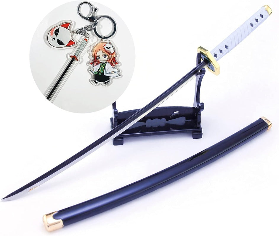 Nakorara　鬼滅の刃　日輪刀ミニ刀剣 26cm ヒノカミ神楽 日輪刀 ナイフ 刀掛台送り おもちゃ インテリア装備品 コスプレ 日本刀 装備品 クリスマスプレゼント ハロウィン 舞台化 飾り