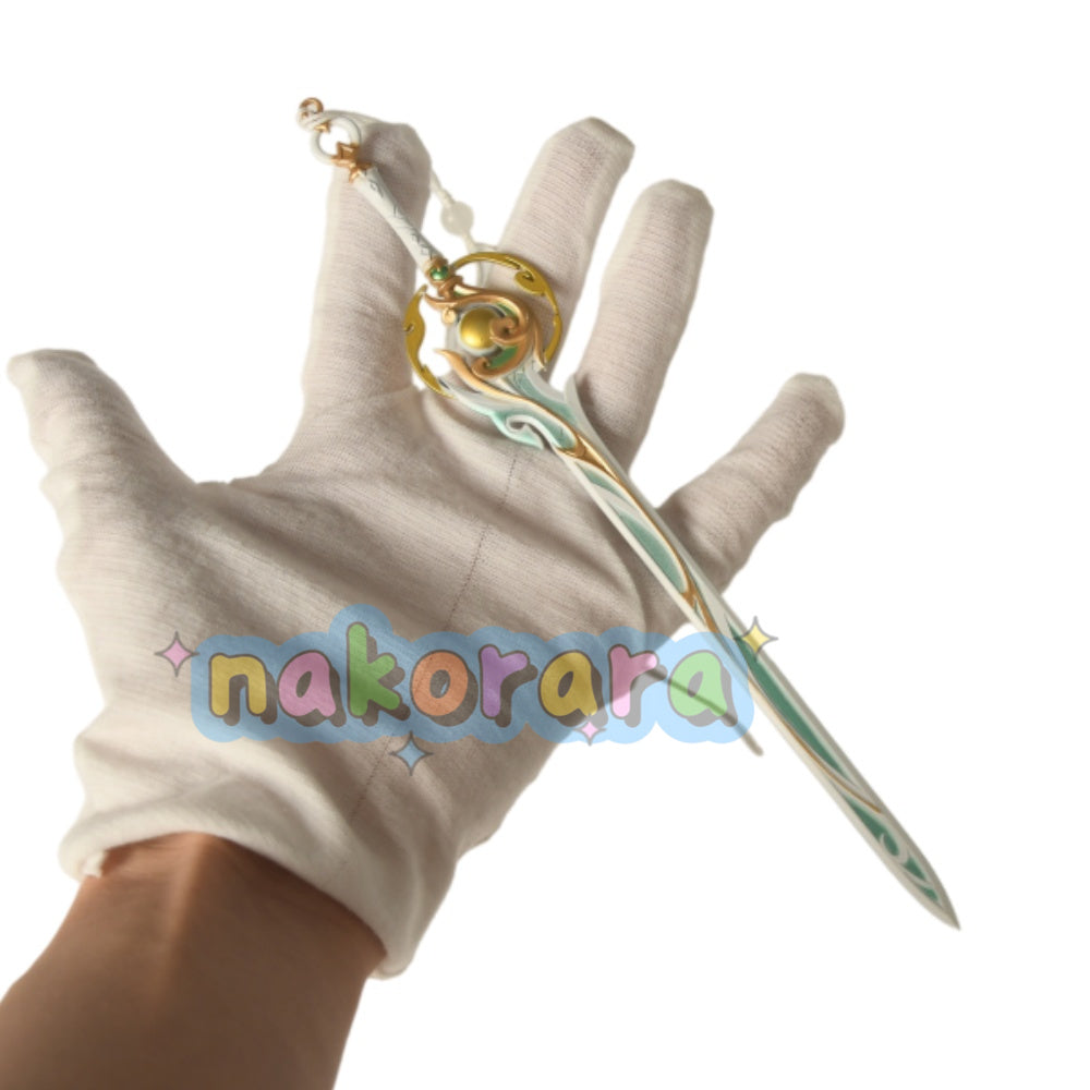 Nakorara　原神 三日月の含光 茲白モチーフ武器　22cm コスプレ道具　アクセサリー　ミニチュア　ダイキャスト製