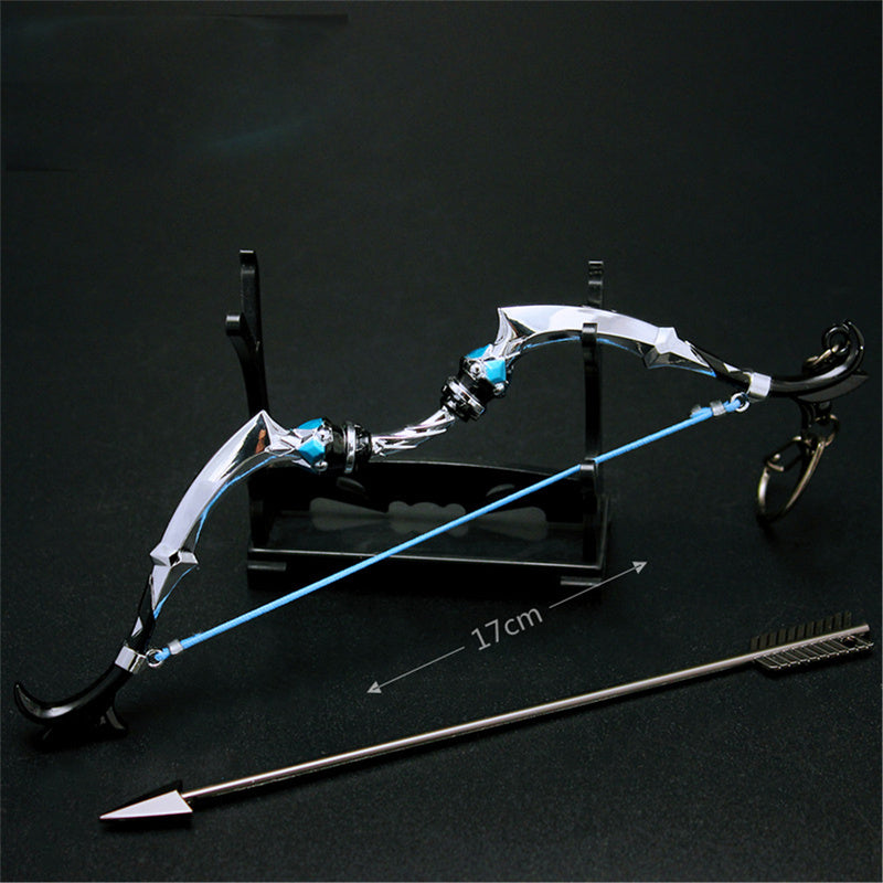 Nakorara　原神　祭礼の弓　17cm ミニチュア　チェーンブレイカー　武器モデル　キーホルダー　ダイキャスト製　装備品　アクセサリー　武器ファン向け　おもちゃ　レプリカ