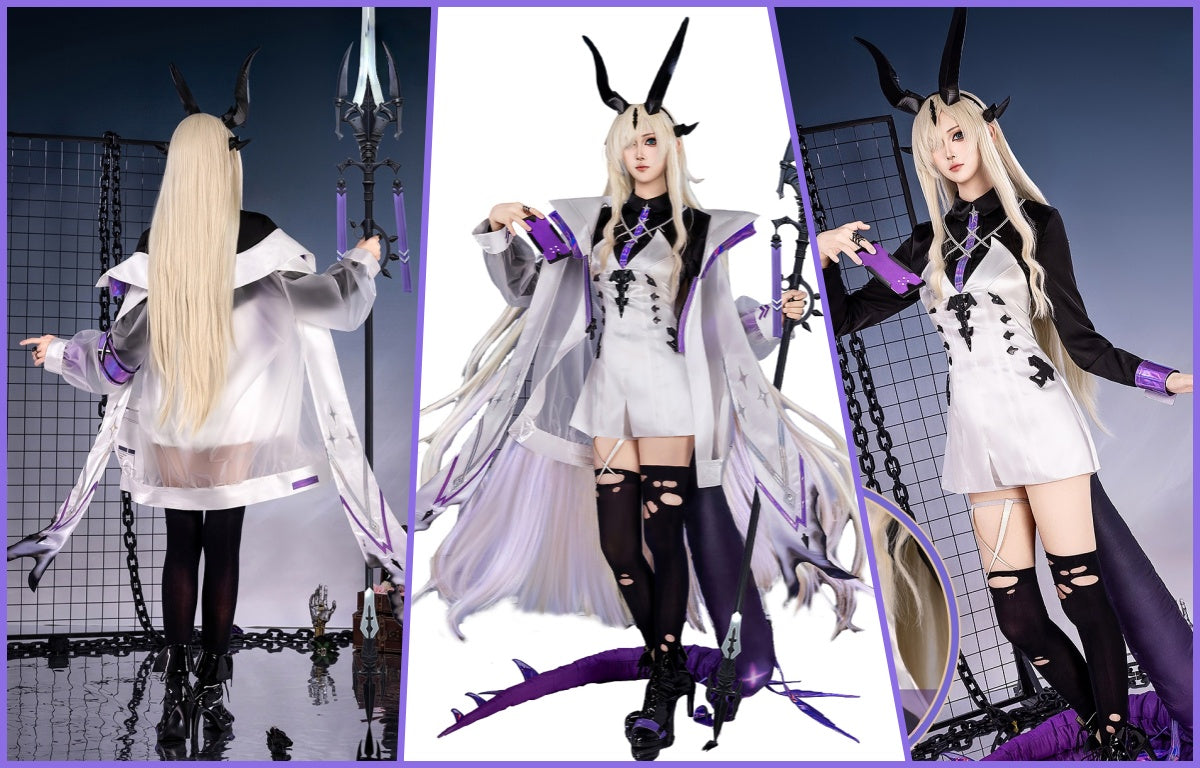 【最終処分】在庫限りで販売終了Nakorara　アークナイツ　エブラナ 　コスプレ衣装　Eblana　costume　ダブリン　髪飾り+2.2m尻尾+ウィッグ追加可能