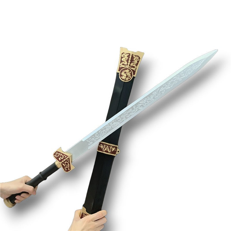 Nakorara　三国志 真・三國無双 唐剣　月牙戟　竜胆槍　関公刀　戦斧　100cm　方天画戟　おもちゃ　子供　アクセサリー　手遊び　イベント　PU製　ハロウィン　プレゼント　ギフト　武器レプリカ　勇者の剣　