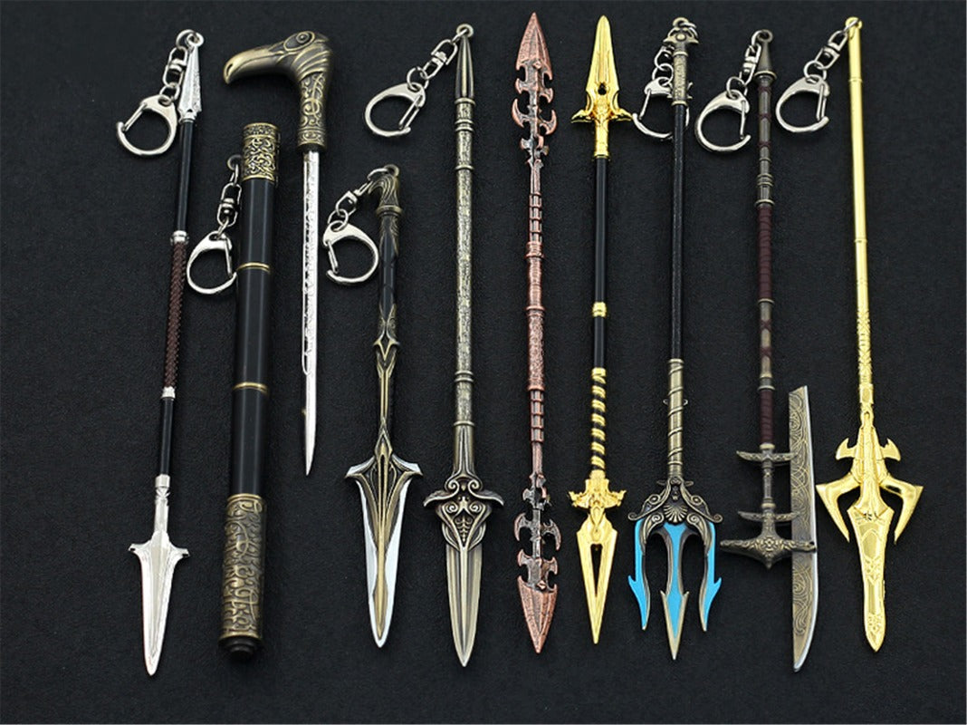Nakorara  アサシンクリード 槍 ミニチュア 22㎝ キーホルダー キーチェーン グッズ アクセサリー インテリア装備品 ゲーム