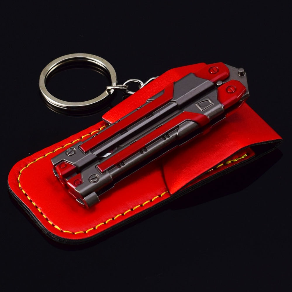 Nakorara ヴァロラント ミニチュア バタフライナイフ 赤色　RGX 11z Proファイアフライ　ヴァロラント