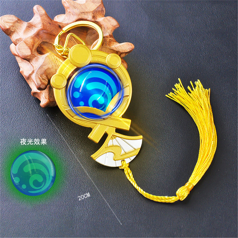  Nakorara　原神（げんしん）八重神子 9cm 神の目 コスプレ小道具 草神の瞳 飾り 雷神の瞳 インテリア装備品 風神の瞳 海灯祭 鞄飾り 岩神の瞳 キーホルダー キーリング Genshin Impact プレゼント 誕生日 合金 ギフト