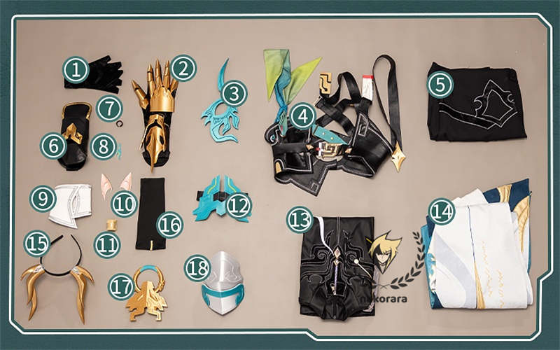 Nakorara 崩壊スターレイル　丹恒　cosplay　衣装　騰荒　金属樹脂製パーツ　コスチューム　Dan Heng　星穹列車　仙舟羅浮　　尻尾+シューズ+ウィッグ追加