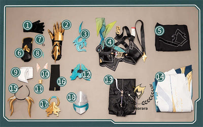 Nakorara 崩壊スターレイル　丹恒　cosplay　衣装　騰荒　金属樹脂製パーツ　コスチューム　Dan Heng　星穹列車　仙舟羅浮　　尻尾+シューズ+ウィッグ追加