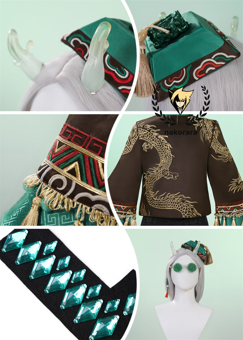 Nakorara 第五人格 × 故宫観唐  コラボ  画家 SSR衣装 画家-掌中の刻印 コスプレフルセット コスプレ衣装 SSRコスプレセット 全21パーツ付き | 龍角・13宝石アクセサリー同梱