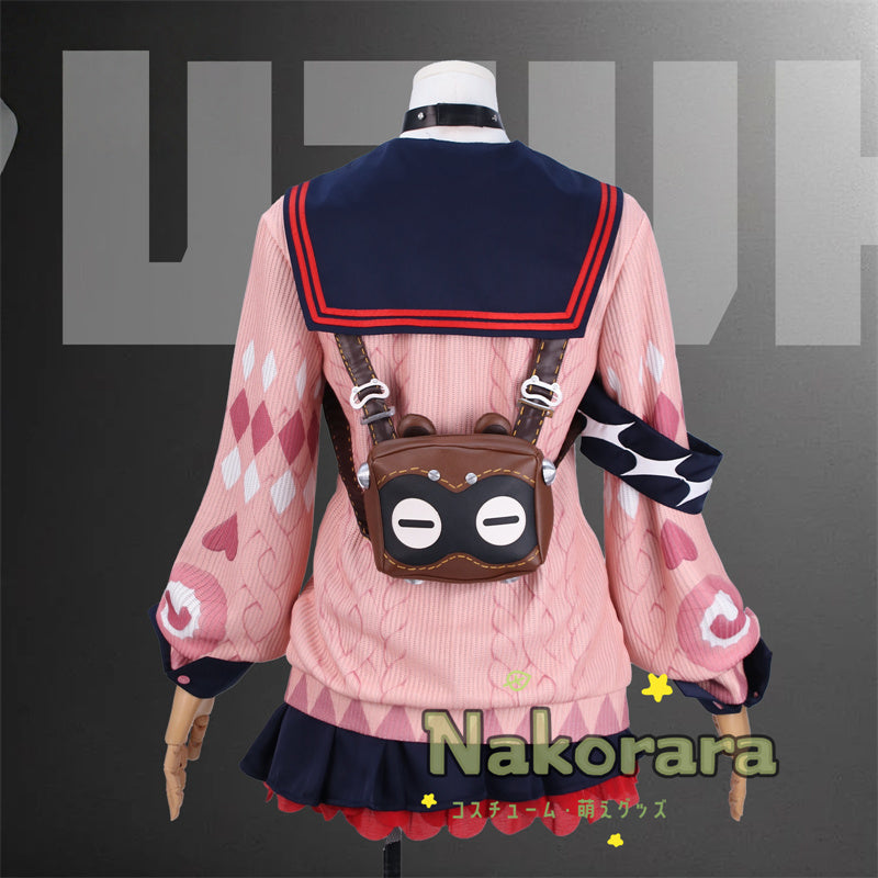 Nakorara　ゼンレスゾーンゼロ　浮波柚葉　コスプレ衣装 怪啖屋　柚葉 セーラー服　鞄＋髪飾りセット　Ukinami Yuzuha　地雷系　狸の尻尾 かまちー追加　イベント　おもちゃ　狸ぬいぐるみ　