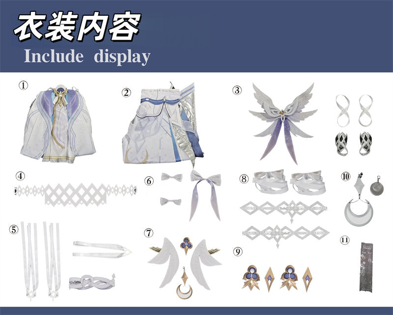 Nakorara 　原神 コロンビーナ コスプレ衣装 3D樹脂製 ナドクライ編 執行官 月の少女 キャラ再現 高品質ジャカード生地