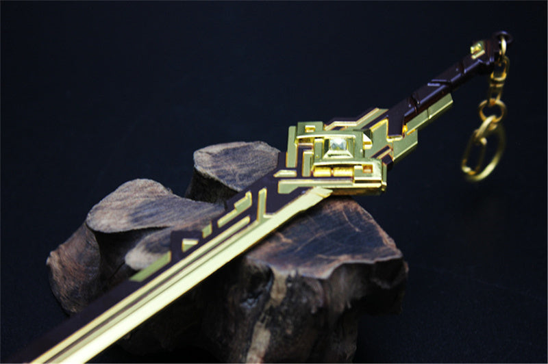 Nakorara　原神　斬山の刃 21cm ミニチュア　武器モデル　ダイキャスト製　装備品　アクセサリー　武器ファン向け　おもちゃ　レプリカ