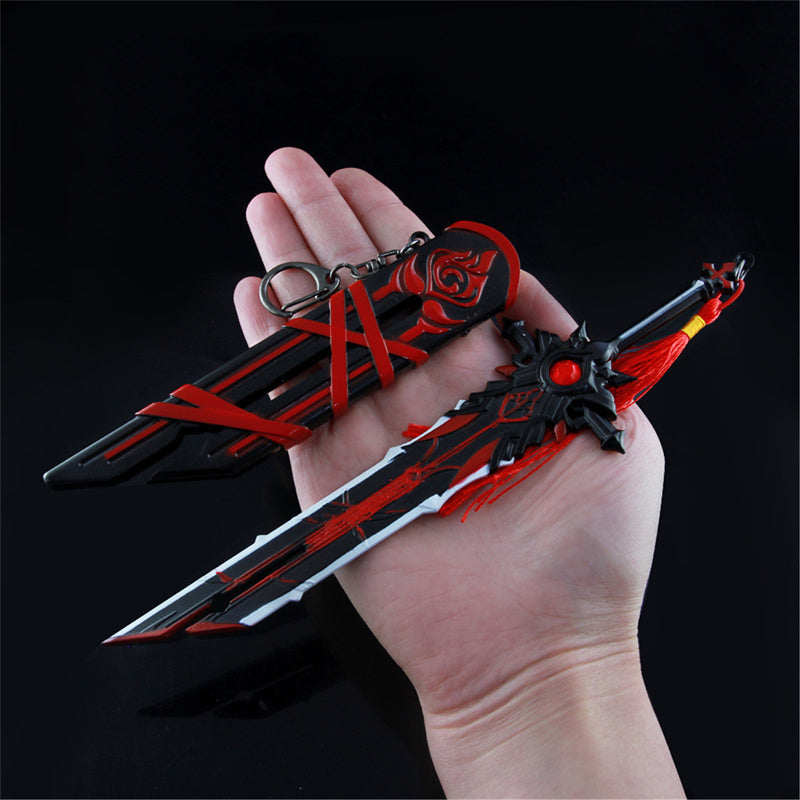 Nakorara　原神　狼の末路 21cm  鞘付ミニチュア　武器モデル　ダイキャスト製　装備品　アクセサリー　武器ファン向け　おもちゃ　レプリカ