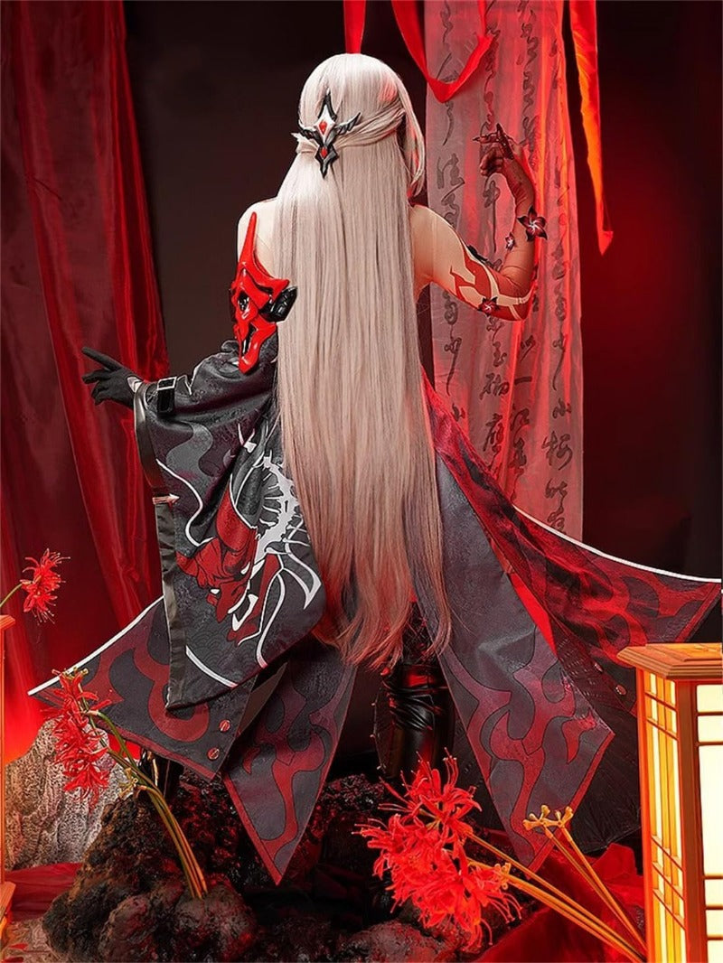 Nakorara 崩壊スターレイル 黄泉 よみ 赤 コスプレ衣装 コスチュームセット 金属アクセサリー グッズ タトゥーシール ハロウィン クリスマス イベント