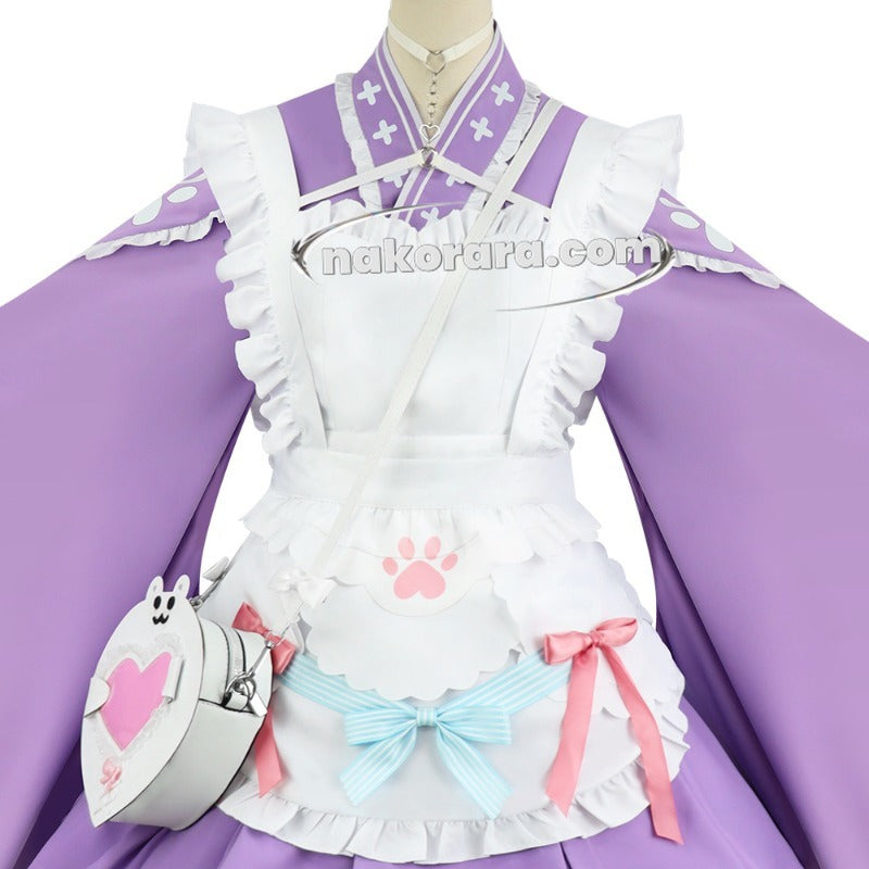 Nakorara VTuber 結城さくな コスプレ衣装　YouTuber　メイド服 和風エプロン+カフェ風服 完全再現 さくなちゃんコス