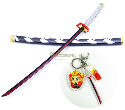 Nakorara　ミニチュア　鬼滅の刃　炭治郎　ヒノカミ神楽　ダイキャスト製　26cm　ミニ日輪刀　合金製　コスプレ　道具　飾り　キーホルダー　プレゼント　刀剣　ハロウィン　おもちゃ