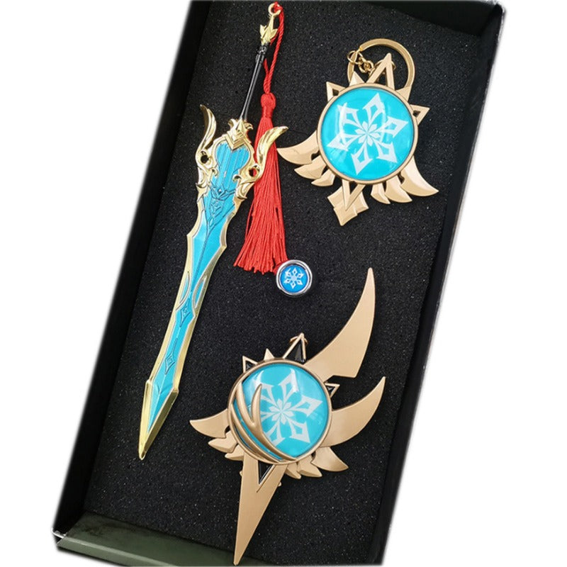 Nakorara 原神（げんしん） アンバー ミニチュア　ミニ武器 装備品 合金 武器模型 DIY ミニチュア おもちゃ 塗装済み完成品 日本剣 武将 インテリア装備品 ゲームアクセサリー