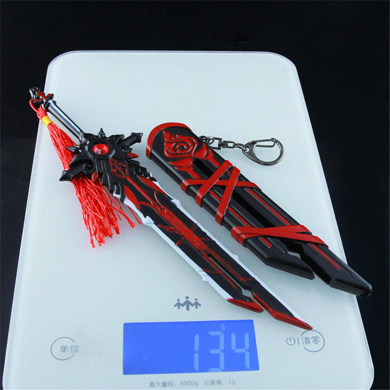 Nakorara　原神　狼の末路 21cm  鞘付ミニチュア　武器モデル　ダイキャスト製　装備品　アクセサリー　武器ファン向け　おもちゃ　レプリカ