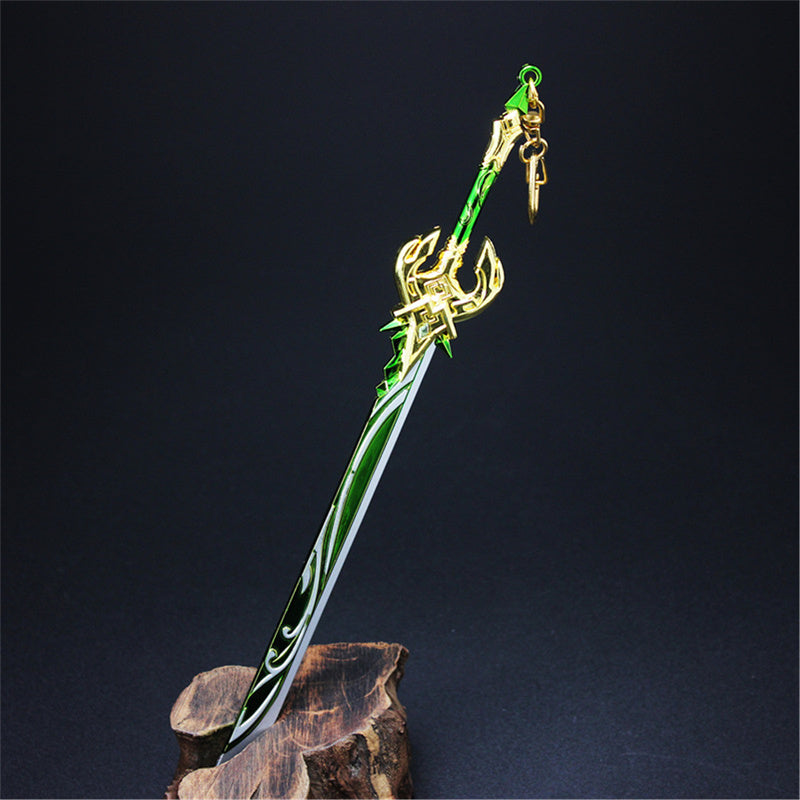 Nakorara　原神　磐岩結緑 21cm ミニチュア　武器モデル　ダイキャスト製　装備品　アクセサリー　武器ファン向け　おもちゃ　レプリカ