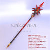 Nakorara 原神　ミニチュア 赤月のシルエット 22cm 長柄 槍 キーホルダー アルレッキーノ(召使) 工芸品モデル ダイキャスト おもちゃ ミニ武器