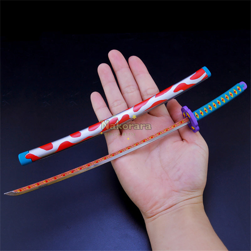Nakorara　ミニチュア　鬼滅の刃　炭治郎　ヒノカミ神楽　ダイキャスト製　26cm　ミニ日輪刀　合金製　コスプレ　道具　飾り　キーホルダー　プレゼント　刀剣　ハロウィン　おもちゃ