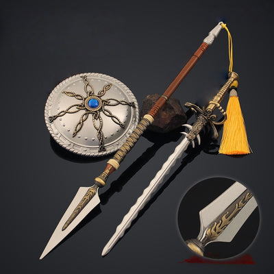 Nakorara ディアブロII  ミニチュア　盾　長柄武器　武器モデル　ダイキャスト製　萌えグッズ　Diablo II　武器ファン　アクセサリー