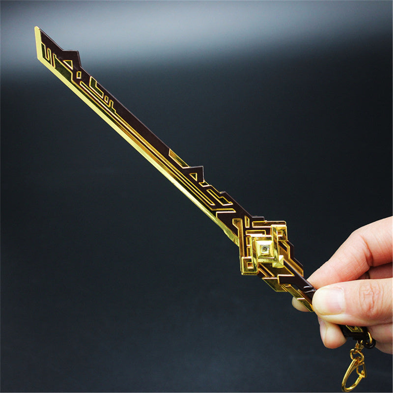 Nakorara　原神　斬山の刃 21cm ミニチュア　武器モデル　ダイキャスト製　装備品　アクセサリー　武器ファン向け　おもちゃ　レプリカ