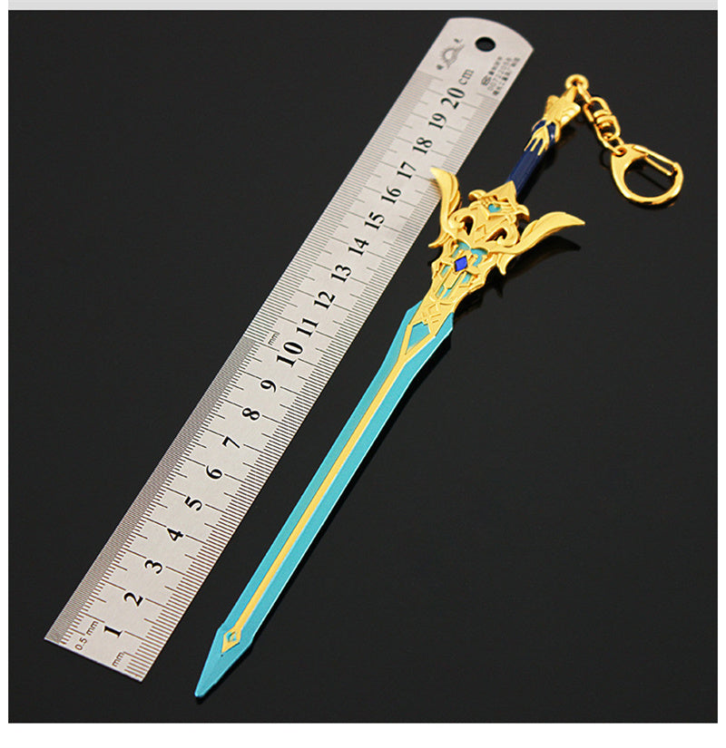 Nakorara　原神　蒼古なる自由への誓い   21cm ミニチュア 武器モデル　キーホルダー　ダイキャスト製　装備品　アクセサリー　武器ファン向け　おもちゃ　レプリカ