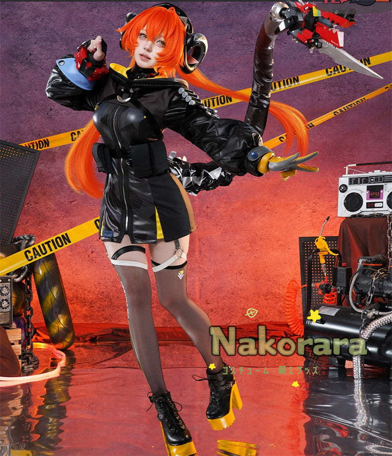 Nakorara ゼンゼロ オルペウス コスプレ衣装 帽子＋角付　ZZZ　オボルス小隊　コスチューム　鬼火　尻尾追加　イベント