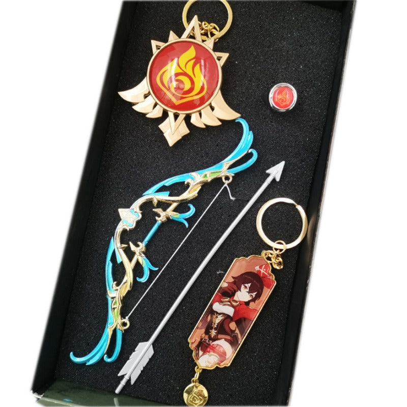 Nakorara 原神（げんしん） アンバー ミニチュア　ミニ武器 装備品 合金 武器模型 DIY ミニチュア おもちゃ 塗装済み完成品 日本剣 武将 インテリア装備品 ゲームアクセサリー