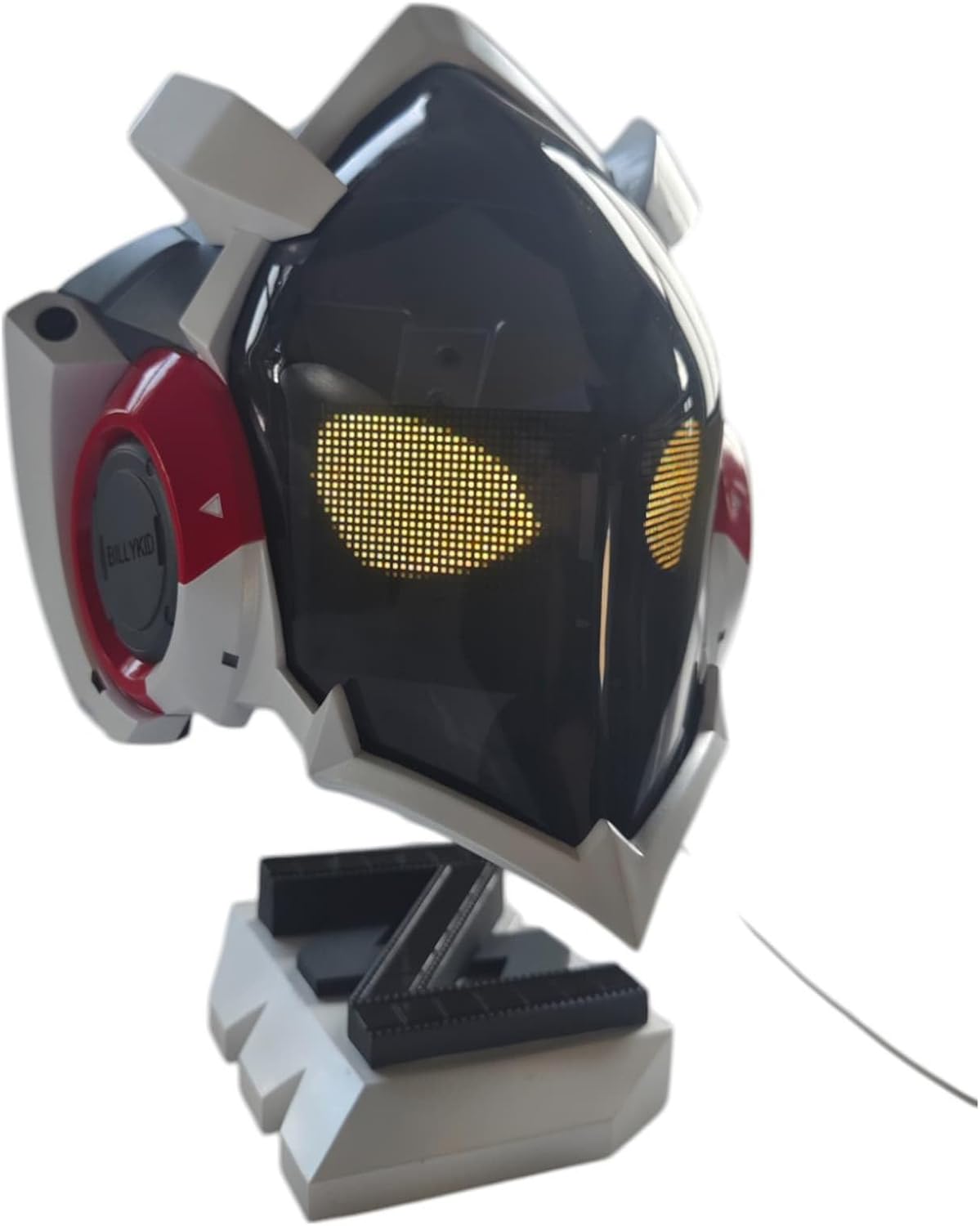 ゼンゼロ ビリー 仮面コスプレ道具  電子スクリーンVer 8表情 スタンド付き 手作り マスク 高完成度 黒 お面 コスプレ 小道具 グッズ コスプレ小物 萌えグッズ
