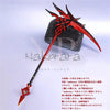 Nakorara 原神　ミニチュア 赤月のシルエット 22cm 長柄 槍 キーホルダー アルレッキーノ(召使) 工芸品モデル ダイキャスト おもちゃ ミニ武器