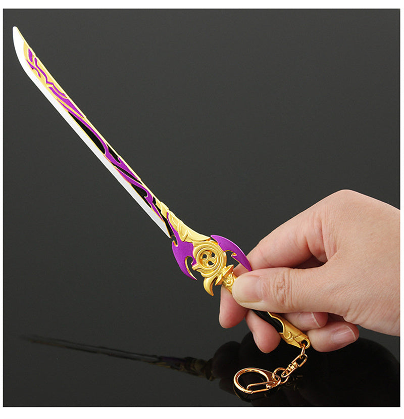 Nakorara　原神　霧切の廻光 21cm ミニチュア　武器モデル　ダイキャスト製　装備品　アクセサリー　武器ファン向け　おもちゃ　レプリカ