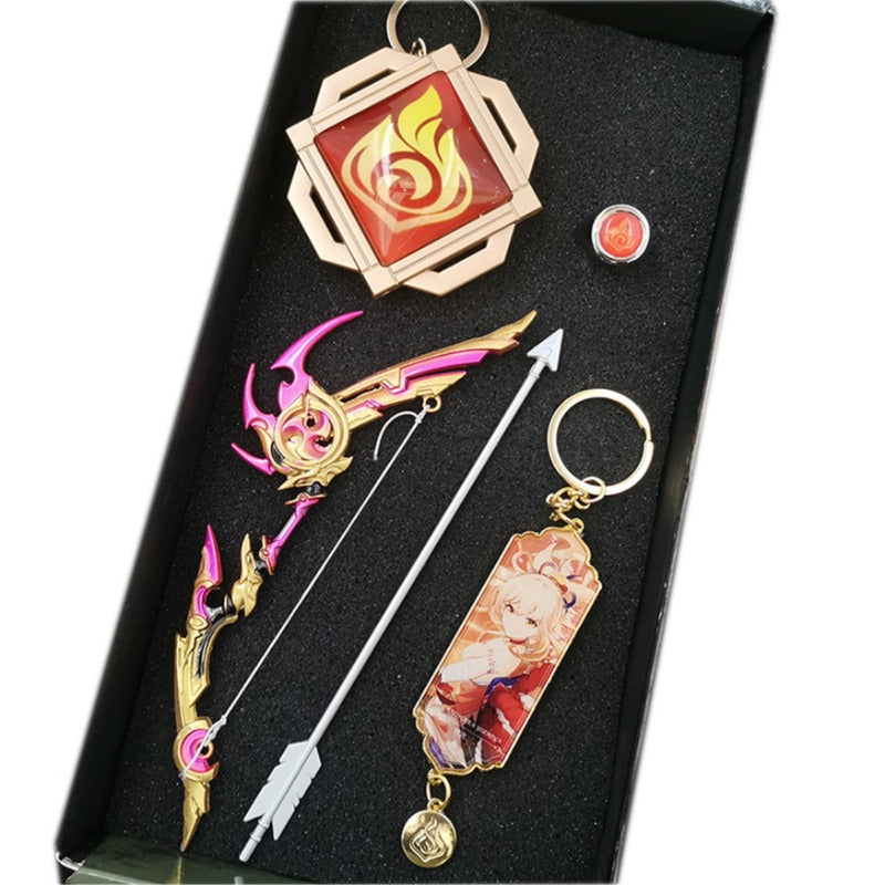Nakorara 原神（げんしん） アンバー ミニチュア　ミニ武器 装備品 合金 武器模型 DIY ミニチュア おもちゃ 塗装済み完成品 日本剣 武将 インテリア装備品 ゲームアクセサリー
