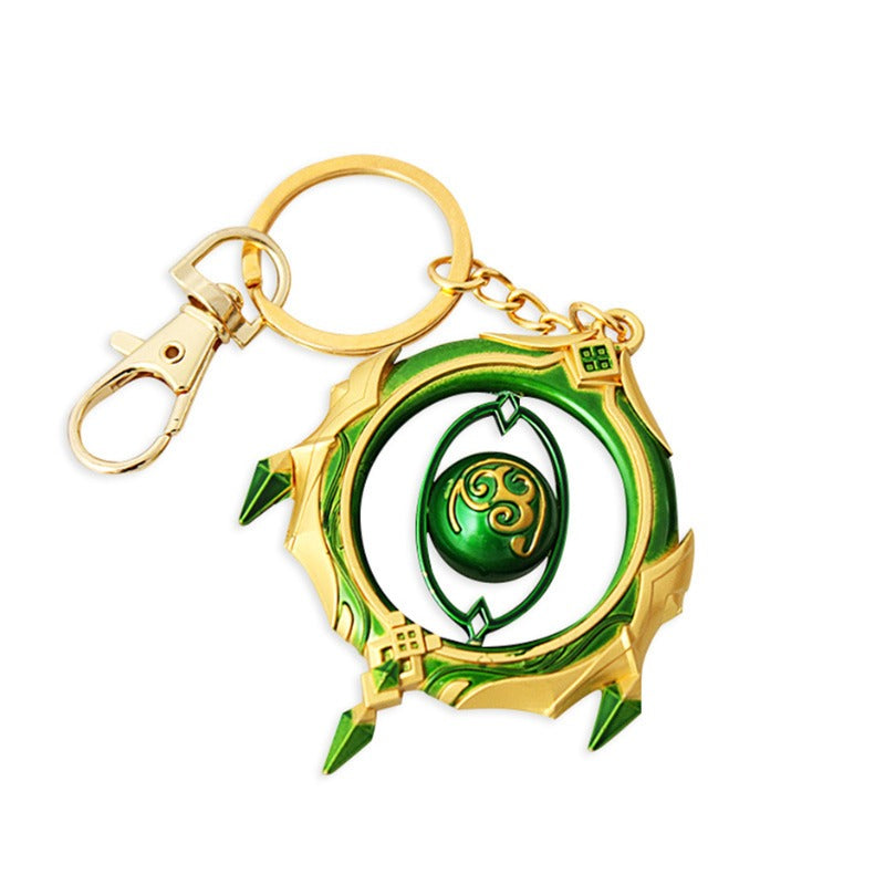 Nakorara 原神 法器　碧落の瓏　ミニチュア　回転可能　キーホルダー　ダイキャスト製　アクセサリー　おもちゃ　萌えグッズ