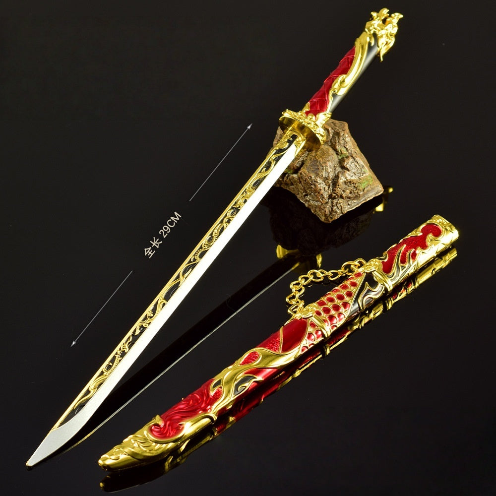 Nakorara　ナラカ：ブレードポイント　ダイキャスト製　万鈞　剣　武者　太玄の刃　サムライ刀　30㎝　武器モデル　NARAKA: BLADEPOINT  　ミニチュア　武器レプリカ　30㎝　装備品　フィギュア　