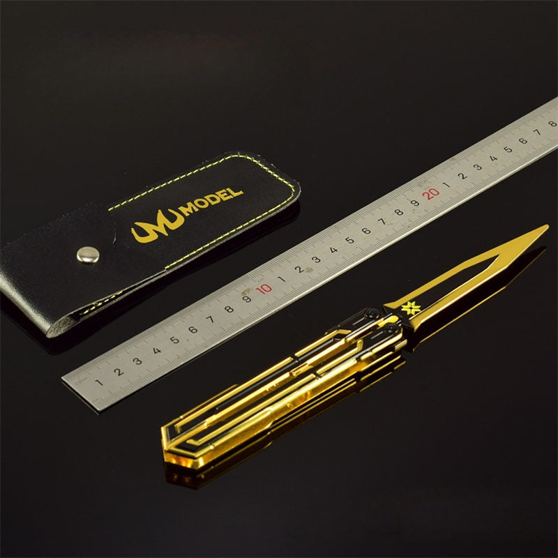 Nakorara　VALORANT　Champions 2025 バタフライナイフ　22cm  ヴァロラント 工芸品　武器モデル　アクセサリー　おもちゃ　武器ファン　ダイキャスト製