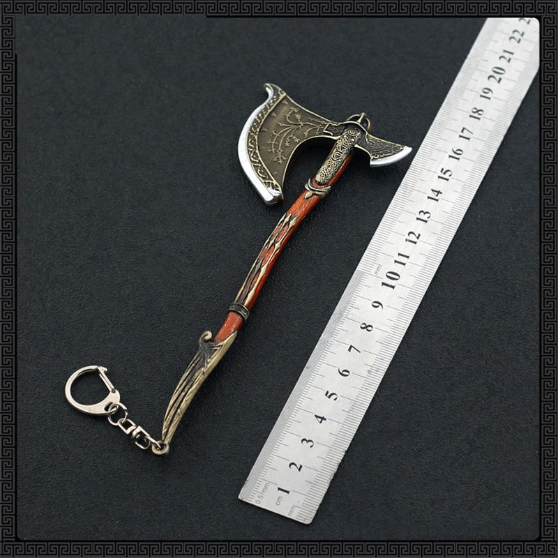 Nakorara ゴッド・オブ・ウォー ラグナロク God of Warシリーズ Kratos 斧  手遊び 16cm ミニ武器 斧 14cm 装備品 合金 塗装済み完成品  東洋剣 武将 インテリア装備品 ゲーム ミニ武器 道具