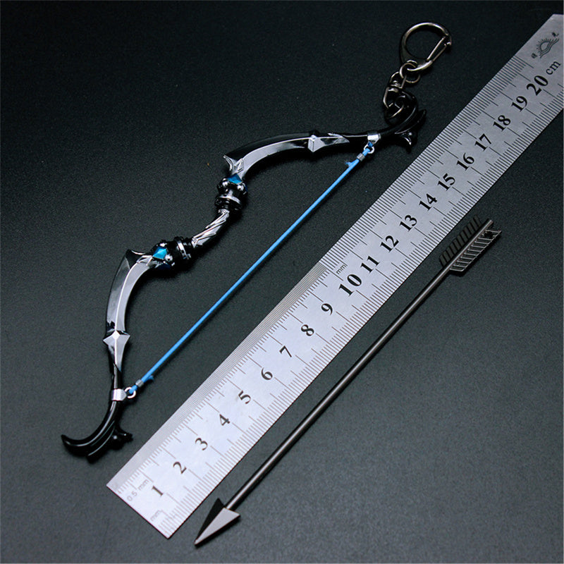 Nakorara　原神　祭礼の弓　17cm ミニチュア　チェーンブレイカー　武器モデル　キーホルダー　ダイキャスト製　装備品　アクセサリー　武器ファン向け　おもちゃ　レプリカ