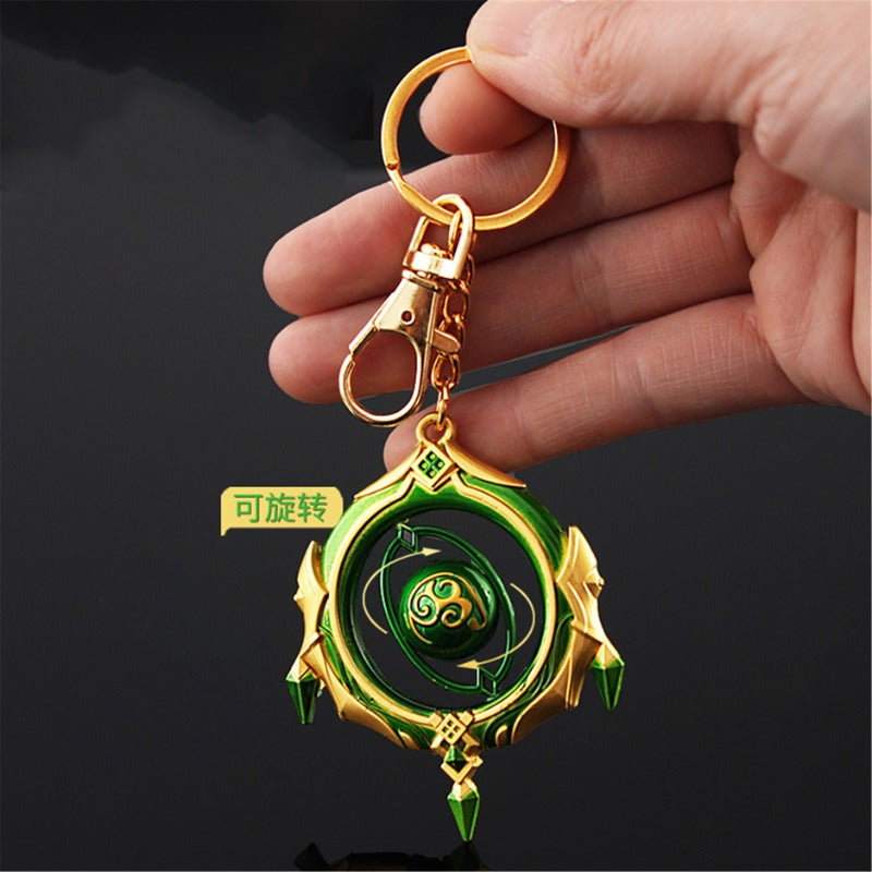 Nakorara 原神 法器　碧落の瓏　ミニチュア　回転可能　キーホルダー　ダイキャスト製　アクセサリー　おもちゃ　萌えグッズ